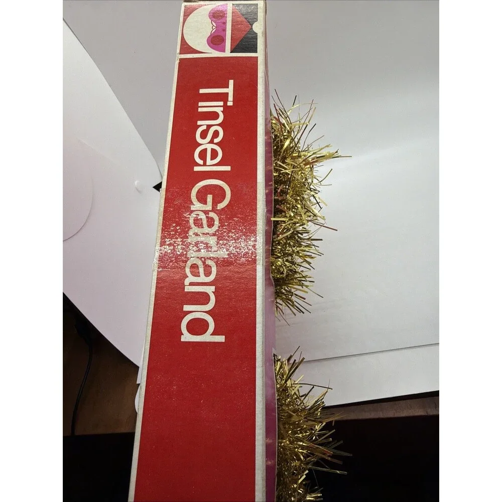 Vintage MCM JCPenney Gold Tinsel Garland Christmas Decoration 40 Feet Long